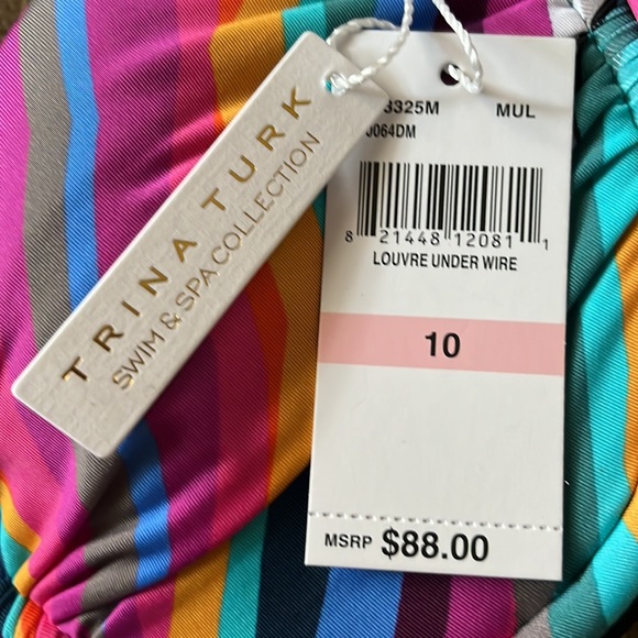 Trina Turk Louvre Underwire Bra Bikini Top Sizes 6 and 10 TOP ONLY - Picture 9 of 9